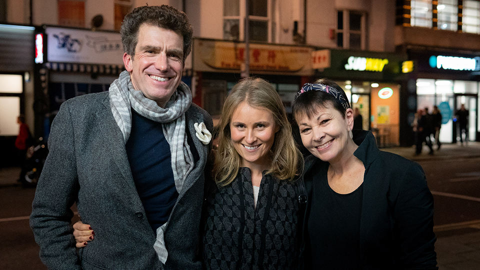 Ollie, Alexandra and Caroline at General Election launch in Brighton