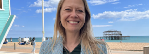 Sian Berry on Brighton seafront