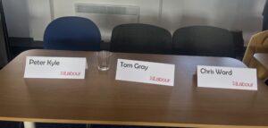 Brighton and Hove workers' Quesion Time - three empty chairs for the Labour MP candidates